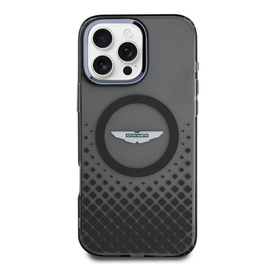 Aston Martin Aston Martin iPhone 16 Pro Max Back-Cover hul - Magsafe - IML Metal Gradient Squares - Schwarz Aston Martin Aston Martin iPhone 16 Pro Max Back-Cover hul - Magsafe - IML Metal Gradient Squares - Schwarz
