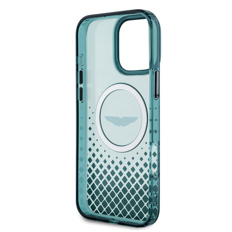 Aston Martin Aston Martin iPhone 16 Pro Max Backcover hoesje - Magsafe - IML Metal Gradient Squares - Groen Aston Martin Aston Martin iPhone 16 Pro Max Backcover hoesje - Magsafe - IML Metal Gradient Squares - Groen