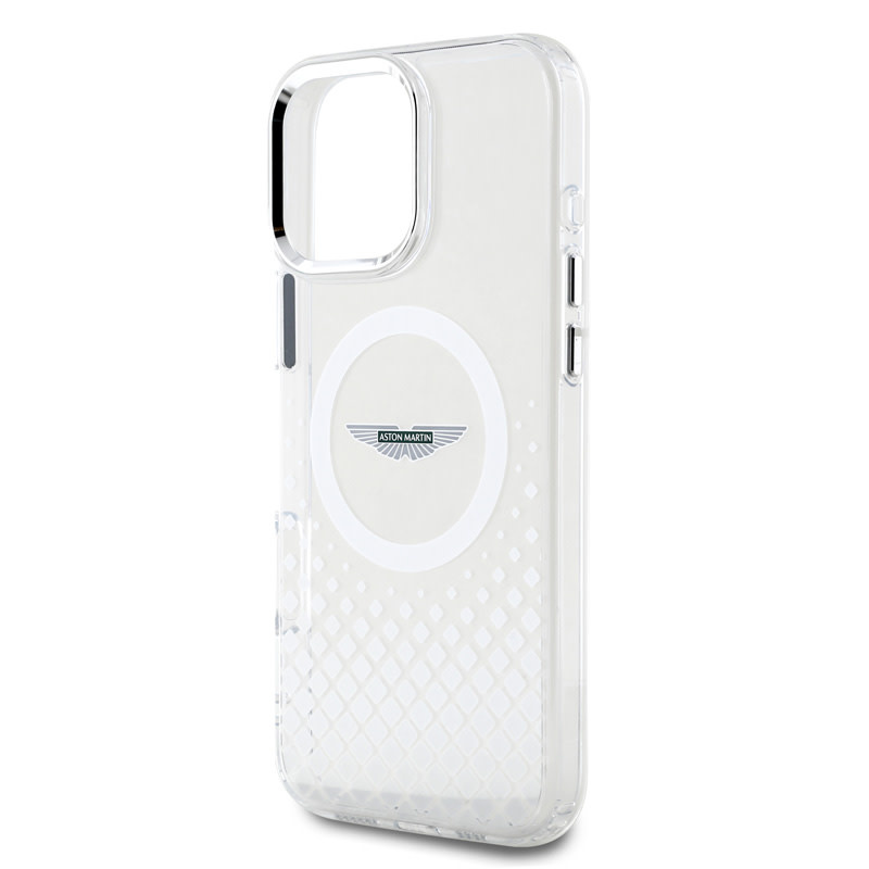 Aston Martin Aston Martin iPhone 16 Pro Backcover hoesje - Magsafe - IML Metal Gradient Squares - Transparant, foto 5 van 6