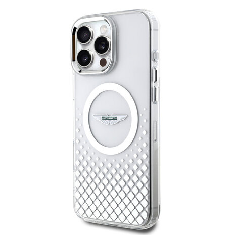 Aston Martin Aston Martin iPhone 16 Pro Max Back-Cover hul - Magsafe - IML Metal Gradient Squares - Transparent Aston Martin Aston Martin iPhone 16 Pro Max Back-Cover hul - Magsafe - IML Metal Gradient Squares - Transparent