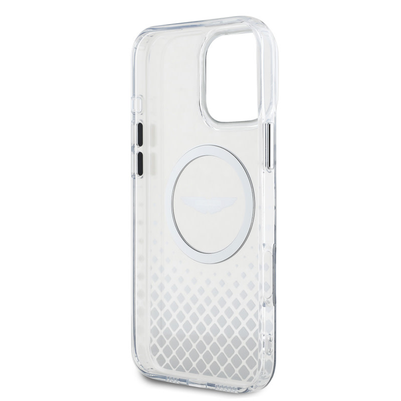 Aston Martin Aston Martin iPhone 16 Pro Max Backcover hoesje - Magsafe - IML Metal Gradient Squares - Transparant, foto 6 van 6