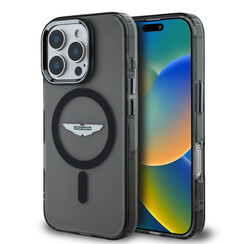Aston Martin iPhone 16 Pro Back-Cover hul - Magsafe - IML Frosted Effect - Schwarz