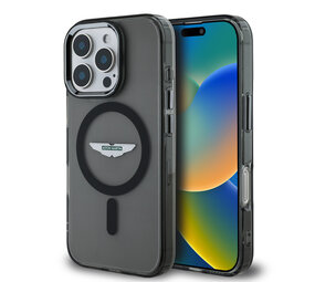 Aston Martin Aston Martin iPhone 16 Pro Backcover hoesje - Magsafe - IML Frosted Effect - Zwart Aston Martin Aston Martin iPhone 16 Pro Backcover hoesje - Magsafe - IML Frosted Effect - Zwart