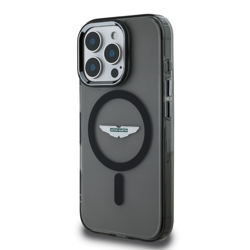 Aston Martin Aston Martin iPhone 16 Pro Max Backcover hoesje - Magsafe - IML Frosted Effect - Zwart, foto 2 van 6