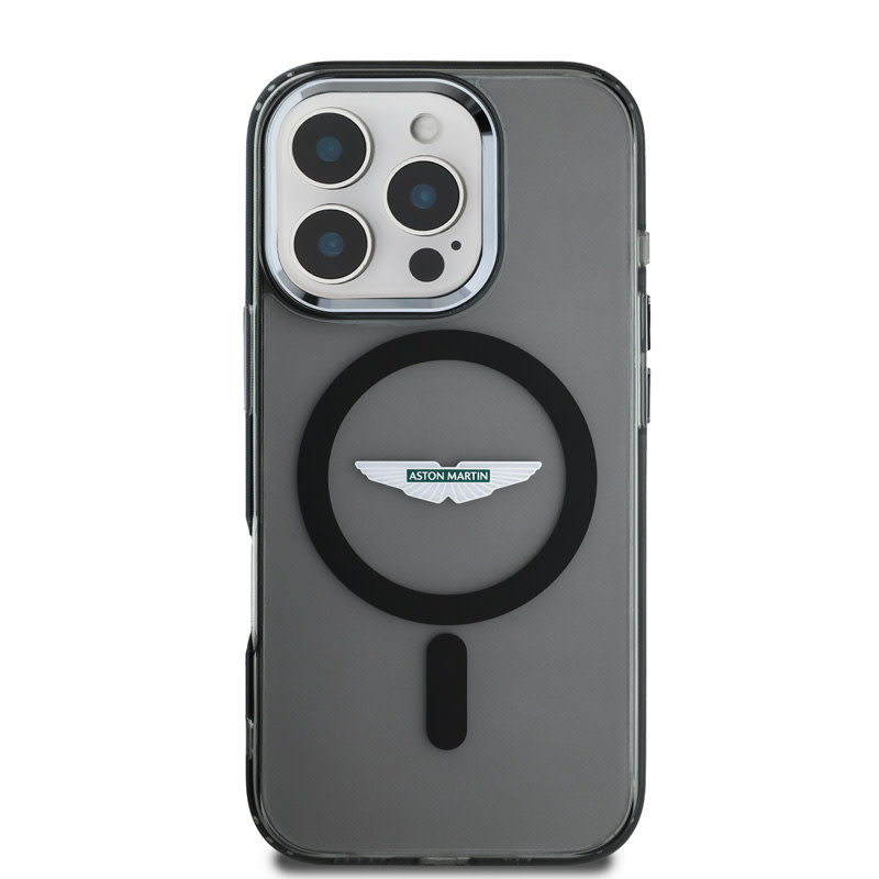 Aston Martin Aston Martin iPhone 16 Pro Max Backcover hoesje - Magsafe - IML Frosted Effect - Zwart, foto 3 van 6