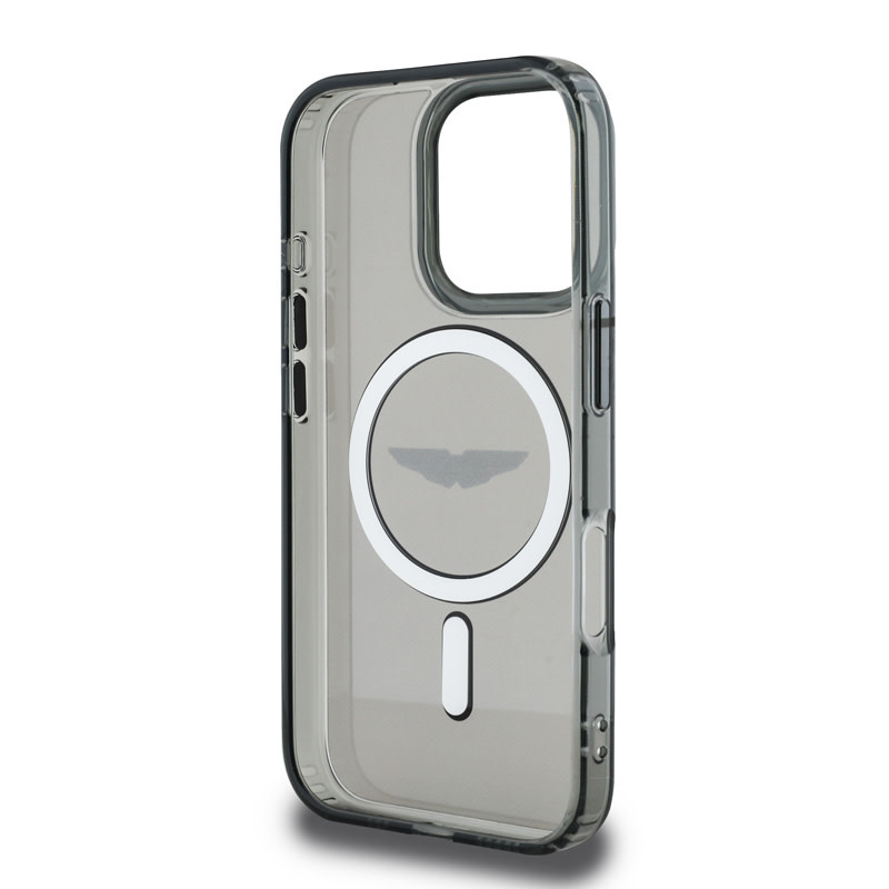 Aston Martin Aston Martin iPhone 16 Pro Max Backcover hoesje - Magsafe - IML Frosted Effect - Zwart, foto 6 van 6