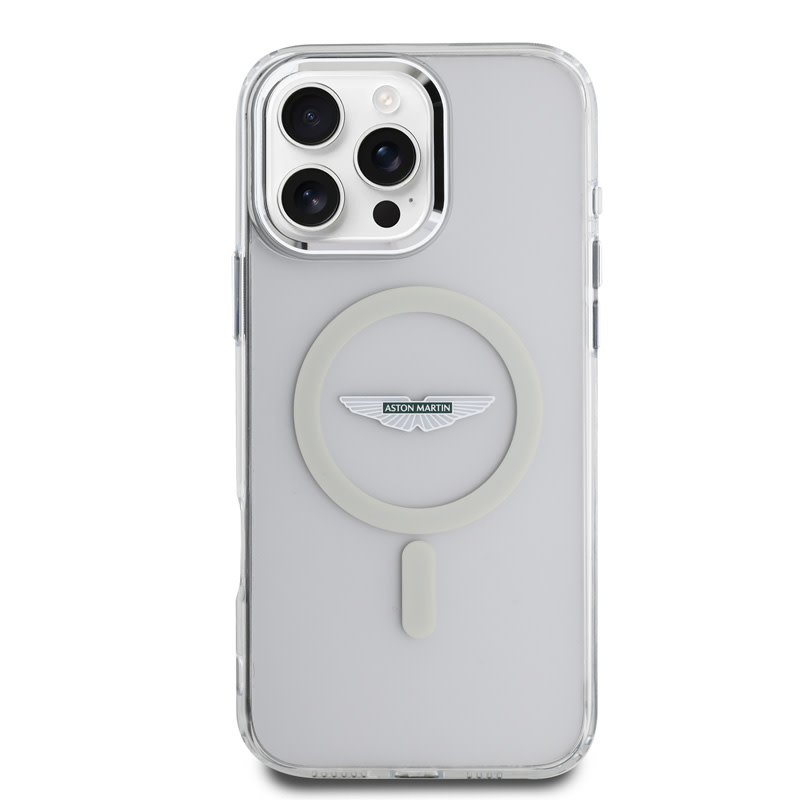 Aston Martin Aston Martin iPhone 16 Pro Max Backcover hoesje - Magsafe - IML Frosted Effect - Transparant, foto 3 van 6