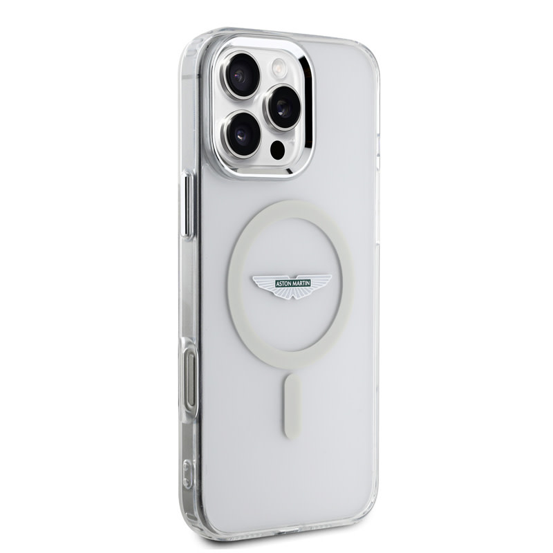 Aston Martin Aston Martin iPhone 16 Pro Max Backcover hoesje - Magsafe - IML Frosted Effect - Transparant, foto 4 van 6