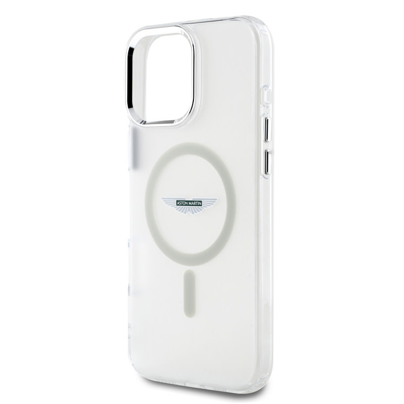 Aston Martin Aston Martin iPhone 16 Pro Max Backcover hoesje - Magsafe - IML Frosted Effect - Transparant, foto 5 van 6