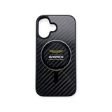 Aston Martin Aston Martin iPhone 16 Back cover coque - Magsafe - Carbon Circle - Argent Aston Martin Aston Martin iPhone 16 Back cover coque - Magsafe - Carbon Circle - Argent