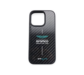 Aston Martin Aston Martin iPhone 16 Pro Max Backcover hoesje - Carbon ARM24 Logo - Groen Aston Martin Aston Martin iPhone 16 Pro Max Backcover hoesje - Carbon ARM24 Logo - Groen