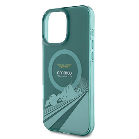 Aston Martin Aston Martin iPhone 16 Pro Backcover hoesje - Magsafe - IML F1 Car - Groen Aston Martin Aston Martin iPhone 16 Pro Backcover hoesje - Magsafe - IML F1 Car - Groen