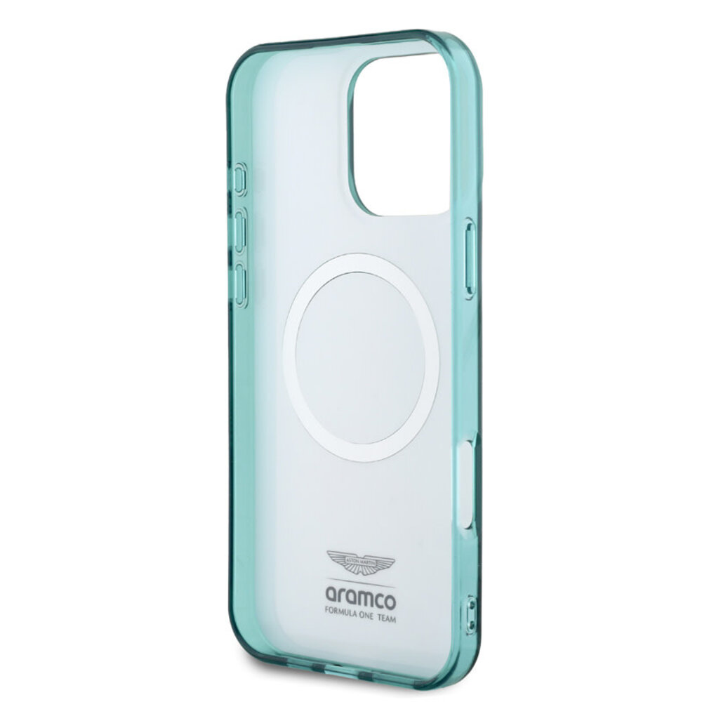 Aston Martin Aston Martin iPhone 16 Pro Backcover hoesje - Magsafe - IML F1 Car - Groen Aston Martin Aston Martin iPhone 16 Pro Backcover hoesje - Magsafe - IML F1 Car - Groen