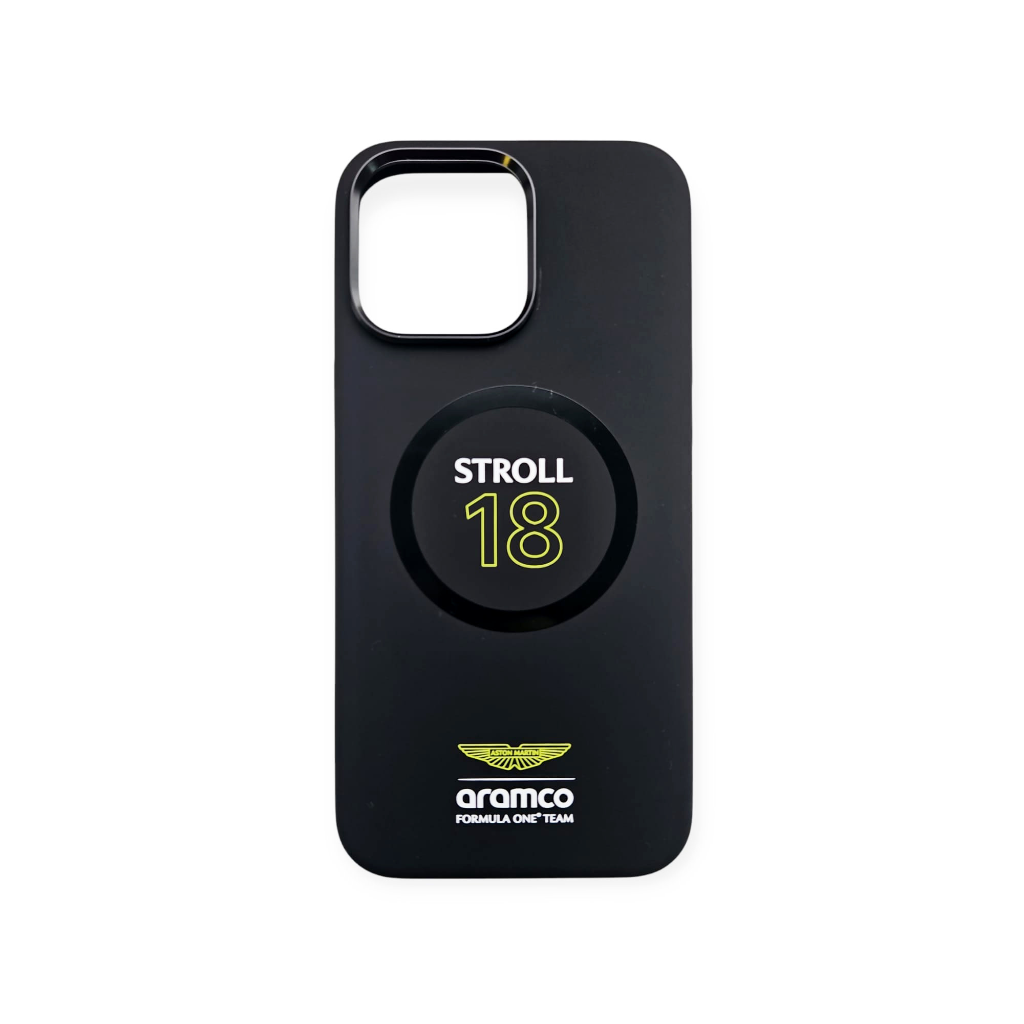 Aston Martin Aston Martin iPhone 16 Pro Max Backcover hoesje - Magsafe - Stroll - Zwart