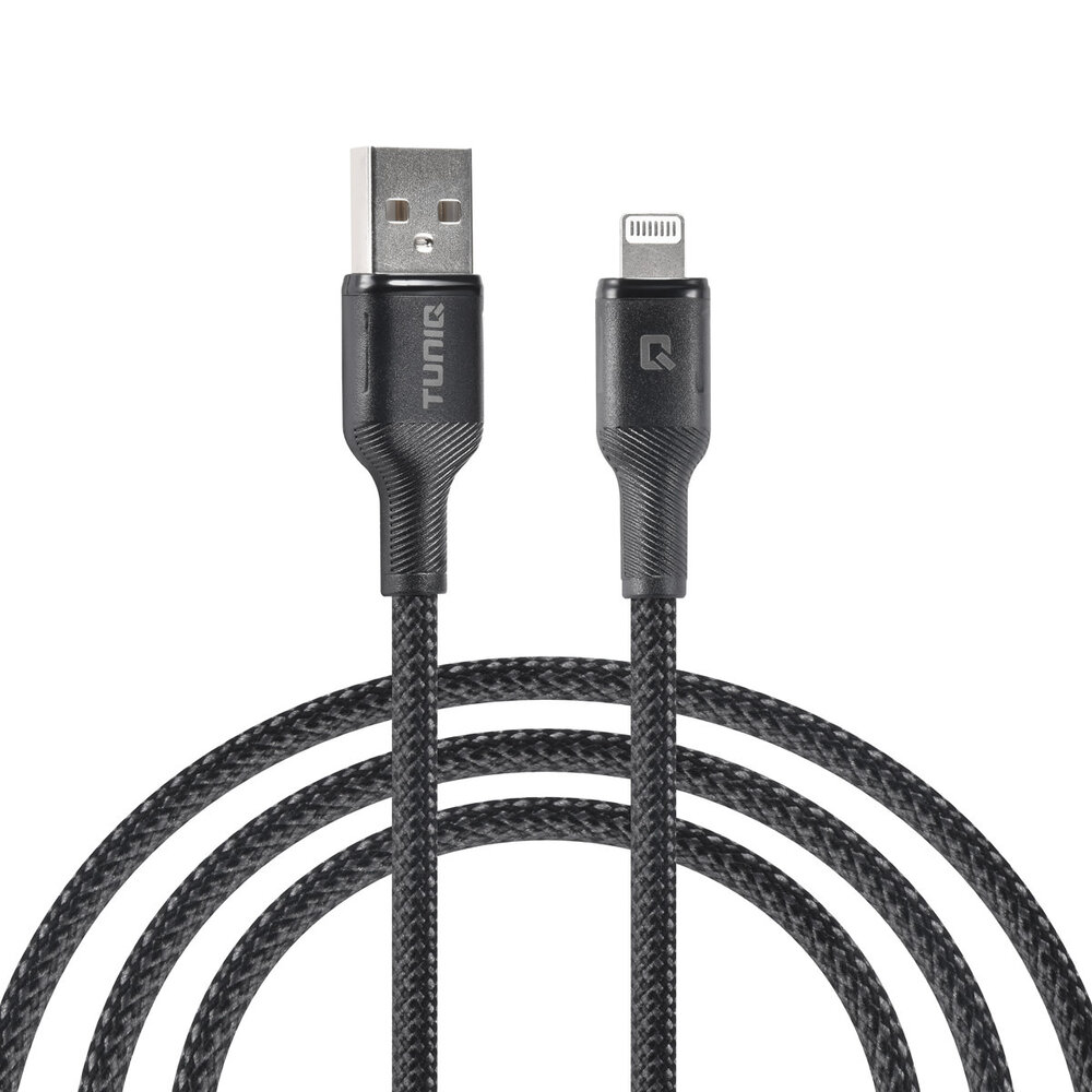 TUNIQ TUNIQ Lightning USB Kabel 100cm snellader dataoverdracht - Zwart TUNIQ TUNIQ Lightning USB Kabel 100cm snellader dataoverdracht - Zwart