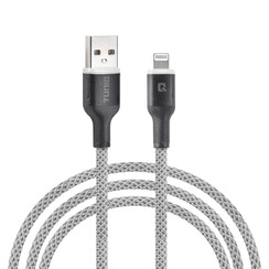 TUNIQ câble de charge et de données - USB / Lightning, 1 m, nylon, gris