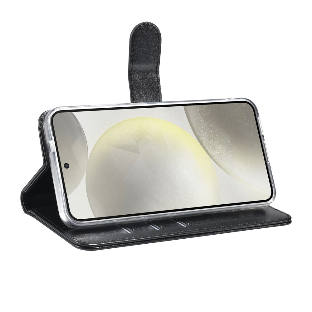 TUNIQ TUNIQ Galaxy S25 Book type case - Card holder for 3 cards - Magnetic closure - Black TUNIQ TUNIQ Galaxy S25 Book type case - Card holder for 3 cards - Magnetic closure - Black