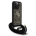 Guess Guess iPhone 16 Pro Backcover hoesje - Crossbody 4G Big Logo - Cord Strap - Bruin