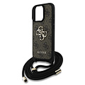 Guess Guess iPhone 16 Pro Max Back cover coque - Crossbody 4G Big Logo - Cord Strap - Marron