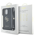 Guess Guess iPhone 16 Pro Back cover coque - Crossbody 4G Big Logo - Cord Strap - Noir