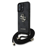 Guess Guess iPhone 16 Back cover case - Crossbody 4G Big Logo - Cord Strap - Black Guess Guess iPhone 16 Back cover case - Crossbody 4G Big Logo - Cord Strap - Black