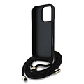 Guess Guess iPhone 16 Pro Max Backcover hoesje - Crossbody 4G Big Logo - Cord Strap - Zwart