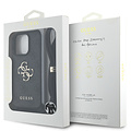 Guess Guess iPhone 16 Pro Max Backcover hoesje - Crossbody 4G Big Logo - Cord Strap - Zwart
