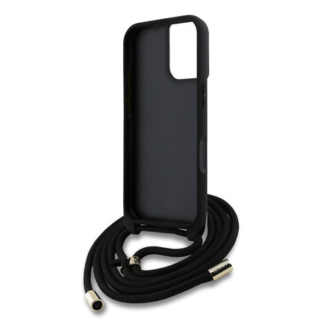 Guess Guess iPhone 16 Back cover case - Crossbody 4G Big Logo - Cord Strap - Brown Guess Guess iPhone 16 Back cover case - Crossbody 4G Big Logo - Cord Strap - Brown