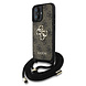 Guess Guess iPhone 16 Backcover hoesje - Crossbody 4G Big Logo - Cord Strap - Bruin Guess Guess iPhone 16 Backcover hoesje - Crossbody 4G Big Logo - Cord Strap - Bruin