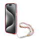 Guess Guess iPhone 15 Back-Cover hul - Magsafe IML Glitter with pearls strap - Rosa Guess Guess iPhone 15 Back-Cover hul - Magsafe IML Glitter with pearls strap - Rosa