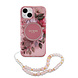 Guess Guess iPhone 15 Back cover coque Magsafe IML Glitter with pearls strap - Rose Guess Guess iPhone 15 Back cover coque Magsafe IML Glitter with pearls strap - Rose