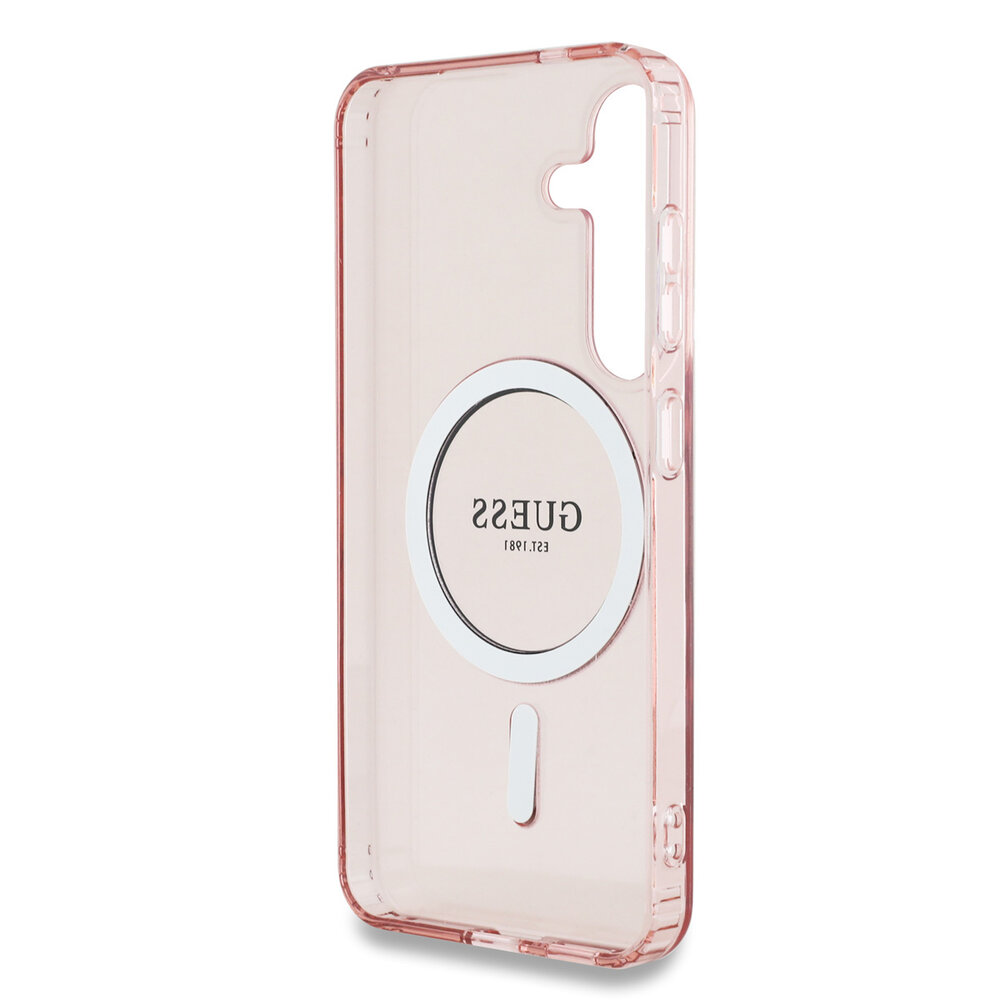 Guess Guess Galaxy S25 Back cover coque - Magnetic IML Glitter Circle - Magsafe - Rose Guess Guess Galaxy S25 Back cover coque - Magnetic IML Glitter Circle - Magsafe - Rose