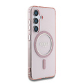 Guess Guess Galaxy S25 Back cover coque - Magnetic IML Glitter Circle - Magsafe - Rose