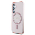 Guess Guess Galaxy S25 Back cover case - Magnetic IML Glitter Circle - Magsafe - Pink