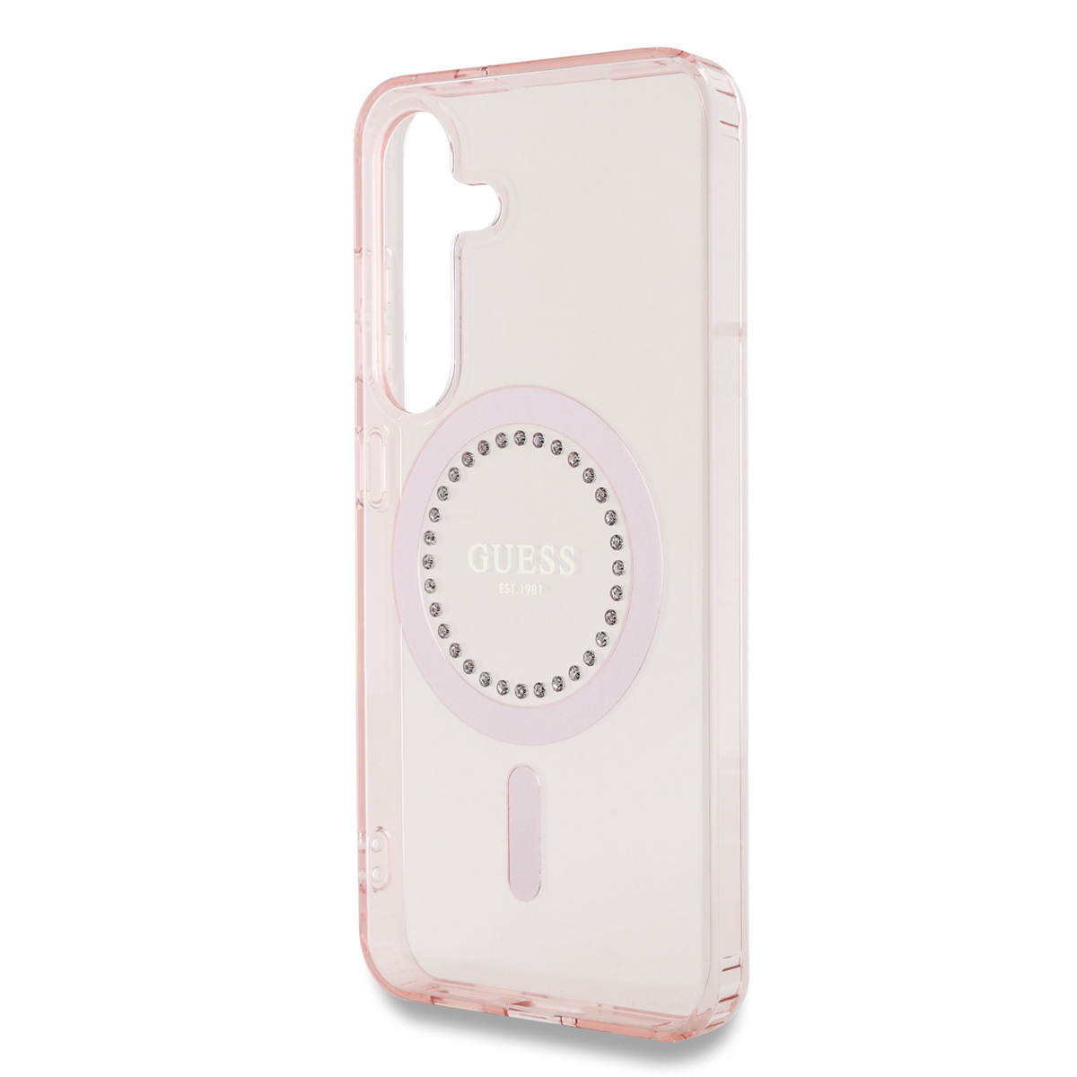 Guess Guess Galaxy S25 Backcover hoesje - Rhinestones Printed Classic Logo - MagSafe - Roze, foto 5 van 6