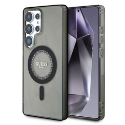 Guess Galaxy S25 Ultra Back-Cover hul - Rhinestones Printed Classic Logo - MagSafe - Schwarz