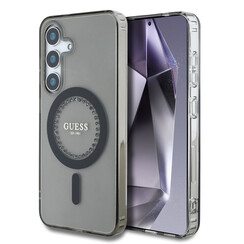 Guess Galaxy S25 Back cover case - Rhinestones Printed Classic Logo - MagSafe - Black