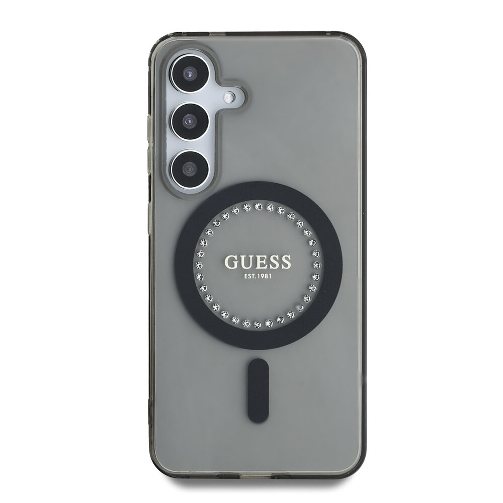 Guess Guess Galaxy S25 Back-Cover hul - Rhinestones Printed Classic Logo - MagSafe - Schwarz Guess Guess Galaxy S25 Back-Cover hul - Rhinestones Printed Classic Logo - MagSafe - Schwarz