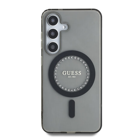 Guess Guess Galaxy S25 Back-Cover hul - Rhinestones Printed Classic Logo - MagSafe - Schwarz Guess Guess Galaxy S25 Back-Cover hul - Rhinestones Printed Classic Logo - MagSafe - Schwarz