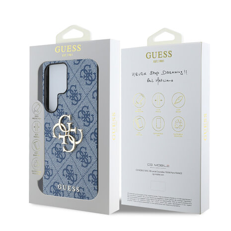 Guess Guess Galaxy S25 Ultra Back-Cover hul - 4G PU Big Logo - Blau Guess Guess Galaxy S25 Ultra Back-Cover hul - 4G PU Big Logo - Blau