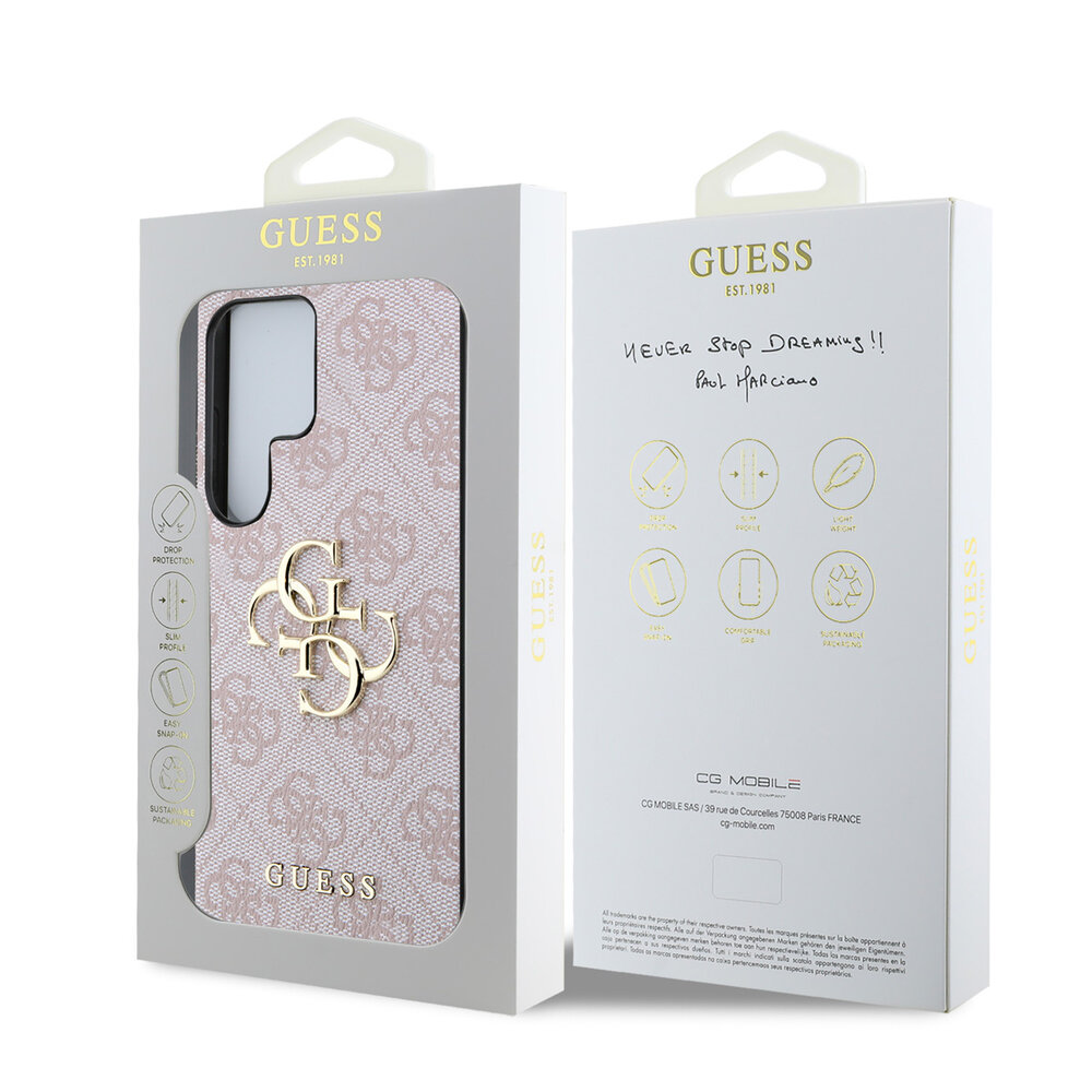 Guess Guess Galaxy S25 Ultra Backcover hoesje - 4G PU Big Logo - Roze Guess Guess Galaxy S25 Ultra Backcover hoesje - 4G PU Big Logo - Roze