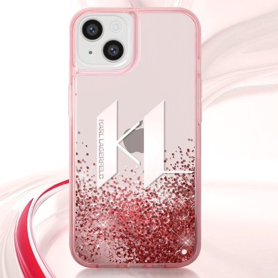 Karl Lagerfeld Karl Lagerfeld iPhone 14 Plus Backcover hoesje- Liquid Glitter - KL - Roze, foto 6 van 6