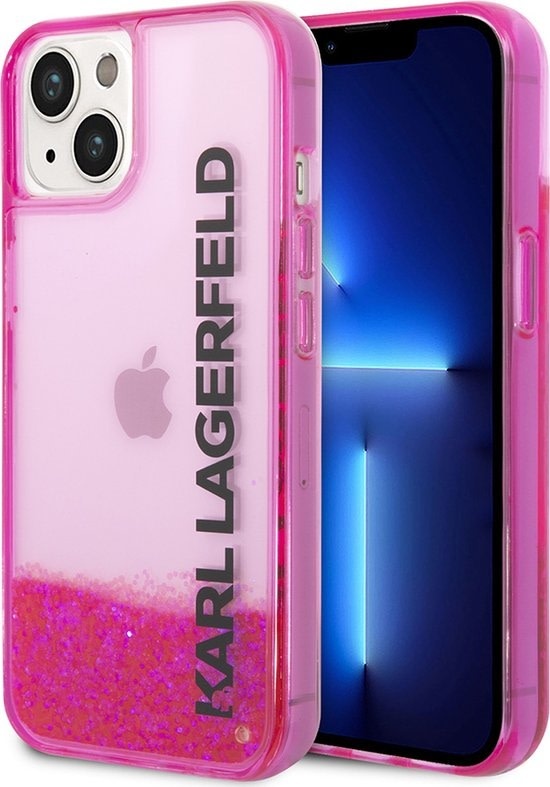 Karl Lagerfeld Karl Lagerfeld iPhone 14 Plus Backcover hoesje - Liquid Glitter - Roze, foto 5 van 6