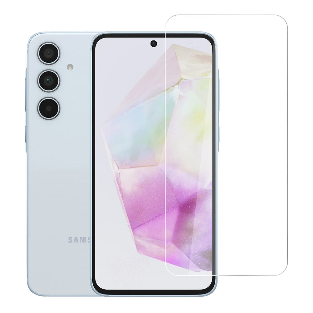 TUNIQ box of 10 - TUNIQ Galaxy A35 Screenprotector - Tempered glass - Transparant TUNIQ box of 10 - TUNIQ Galaxy A35 Screenprotector - Tempered glass - Transparant