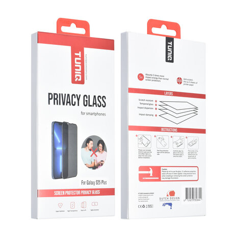 TUNIQ box of 10 - TUNIQ Galaxy S25 Plus Protecteur D'écran - Privacy Glass - Noir TUNIQ box of 10 - TUNIQ Galaxy S25 Plus Protecteur D'écran - Privacy Glass - Noir