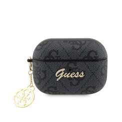 Guess Airpods Pro & Pro 2 Case - 4G - Heart Charm - Schwarz