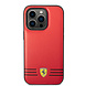Ferrari Ferrari iPhone 14 Pro Back cover coque - Real Leather - Hot Stamp - Rouge Ferrari Ferrari iPhone 14 Pro Back cover coque - Real Leather - Hot Stamp - Rouge