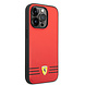 Ferrari Ferrari iPhone 14 Pro Back cover coque - Real Leather - Hot Stamp - Rouge Ferrari Ferrari iPhone 14 Pro Back cover coque - Real Leather - Hot Stamp - Rouge