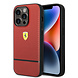 Ferrari Ferrari iPhone 14 Pro Back cover case - Real Leather - Perforated - Red Ferrari Ferrari iPhone 14 Pro Back cover case - Real Leather - Perforated - Red