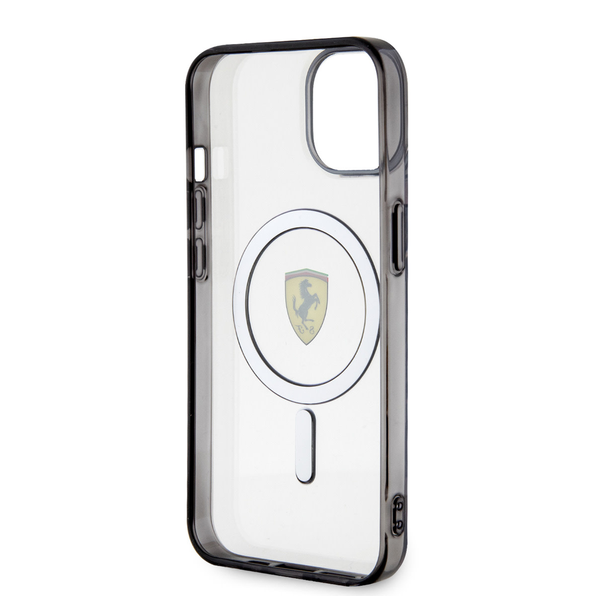 Ferrari Ferrari iPhone 14 Plus & 15 Plus Backcover hoesje - Magsafe - Black edge - Transparant, foto 6 van 6